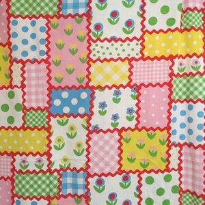 Colorful Patchwork Floral Cotton Fabric - Pink, Yellow, Blue, Green, White Sears
